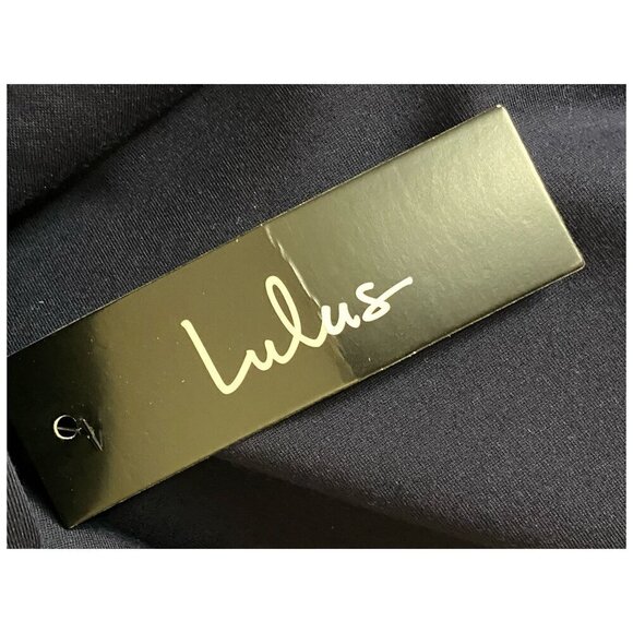 Lulus NWT Tip the Scallops Navy Blue Scalloped Skater Dress Cocktail Womens Sz S - Picture 6 of 14